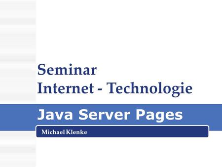 Seminar Internet - Technologie