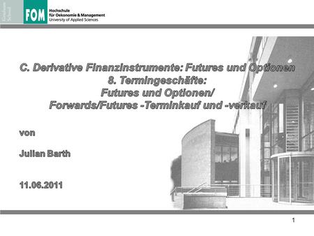 C. Derivative Finanzinstrumente: Futures und Optionen