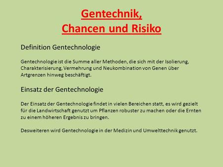 Grüne und Rote Gentechnik - ppt video online herunterladen