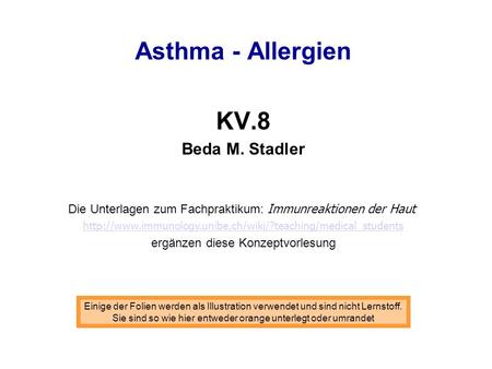 Asthma - Allergien KV.8 Beda M. Stadler