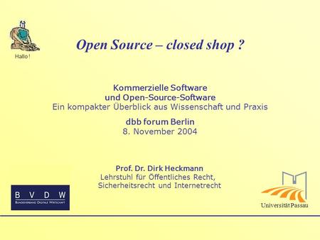 Open Source – closed shop ?