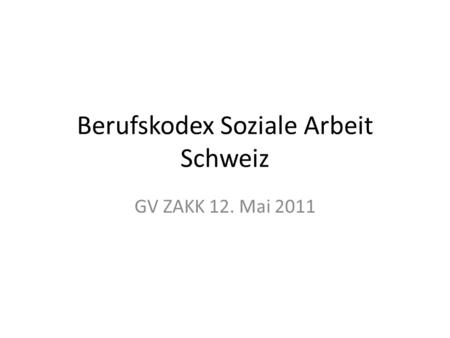 Berufskodex Soziale Arbeit Schweiz