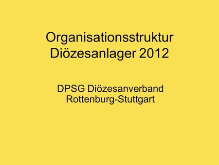 Organisationsstruktur Diözesanlager 2012