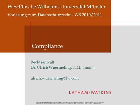 Compliance Westfälische Wilhelms-Universität Münster