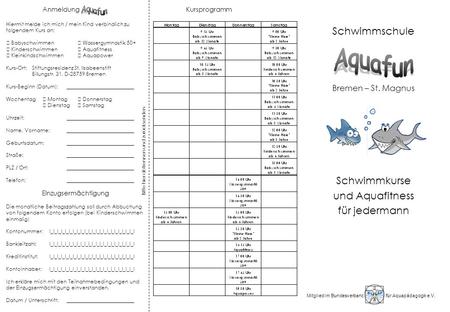 Aquafun Schwimmschule Schwimmkurse und Aquafitness für jedermann
