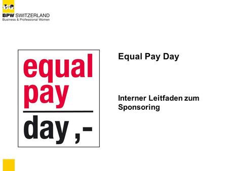 Equal Pay Day Interner Leitfaden zum Sponsoring.