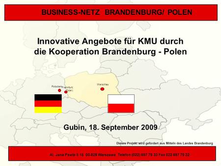 Innovative Angebote für KMU durch die Kooperation Brandenburg - Polen