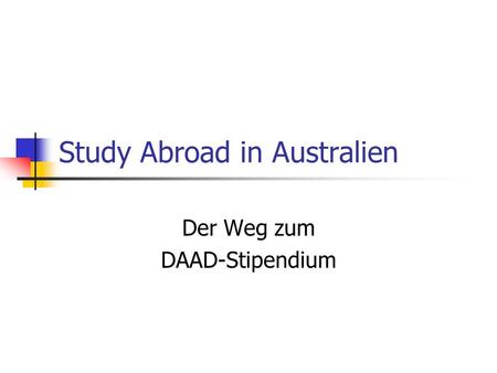 Study Abroad in Australien