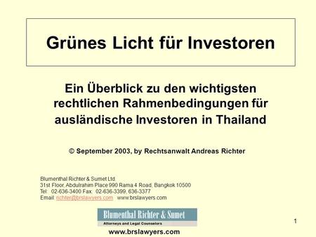 Grünes Licht für Investoren