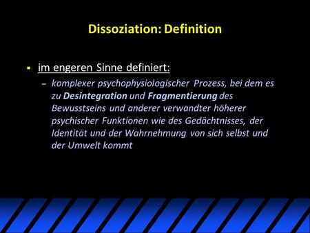 Dissoziation: Definition