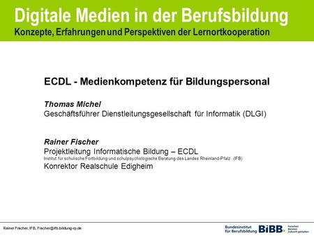 ECDL - Medienkompetenz für Bildungspersonal