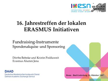 16. Jahrestreffen der lokalen ERASMUS Initiativen