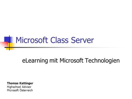 Microsoft Class Server