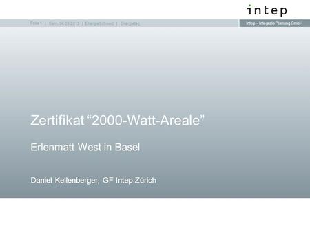 Zertifikat “2000-Watt-Areale”