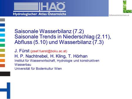 Saisonale Wasserbilanz (7. 2) Saisonale Trends in Niederschlag (2