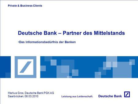 Deutsche Bank – Partner des Mittelstands
