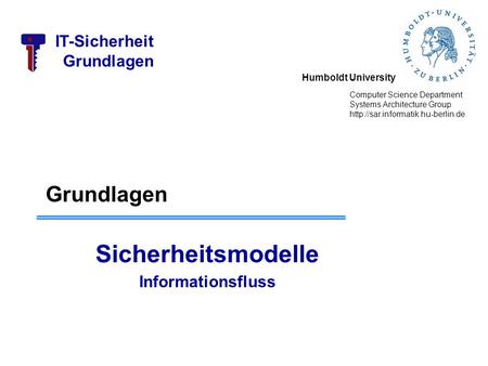 Sicherheitsmodelle Informationsfluss