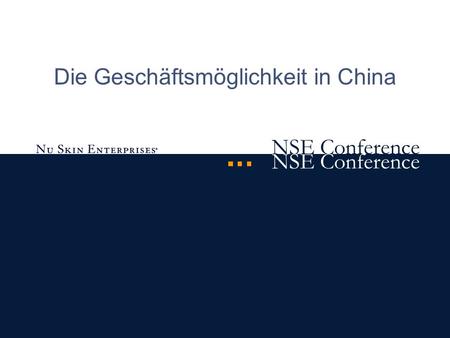 NSE Conference Die Geschäftsmöglichkeit in China.