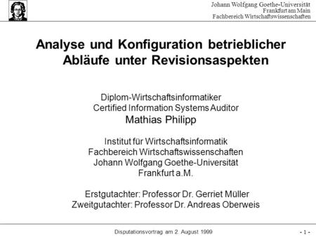 Diplom-Wirtschaftsinformatiker Certified Information Systems Auditor