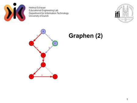1 Helmut Schauer Educational Engineering Lab Department for Information Technology University of Zurich Graphen (2)