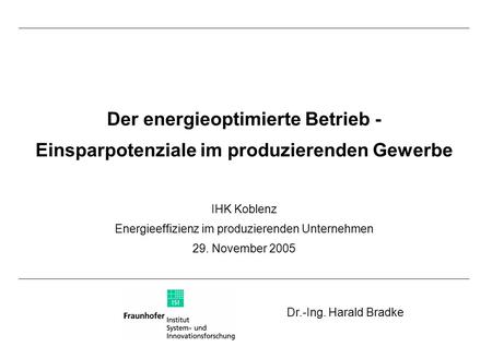 Der energieoptimierte Betrieb -