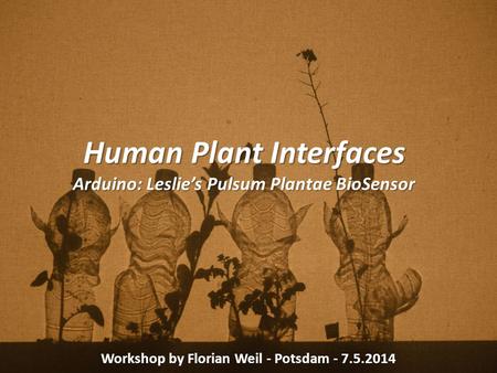 Human Plant Interfaces Arduino: Leslie’s Pulsum Plantae BioSensor