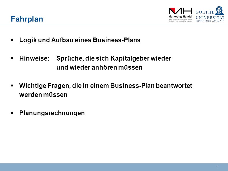 Fahrplan Logik Und Aufbau Eines Business Plans Ppt Video Online Herunterladen