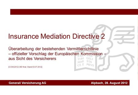 Insurance Mediation Directive 2