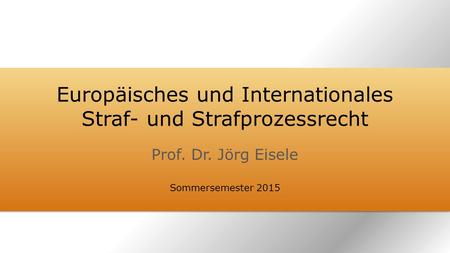 Europäisches und Internationales Straf- und Strafprozessrecht