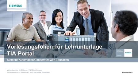 Vorlesungsfolien für Lehrunterlage TIA Portal