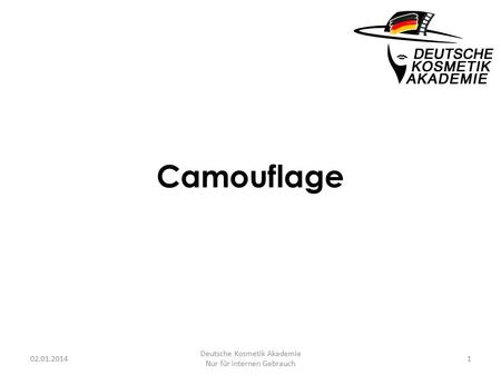 Camouflage 02.01.20141 Deutsche Kosmetik Akademie Nur für internen Gebrauch.