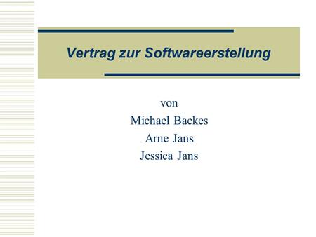 Vertrag zur Softwareerstellung
