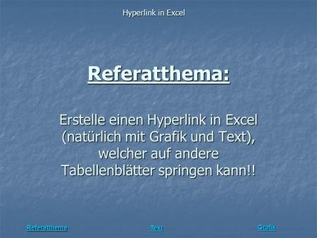 Referat zu Hyperlink in Excel mit Grafik und Text