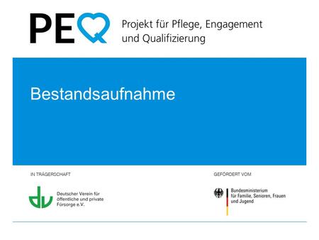 PEQ – Projekt für Pflege, Engagement und Qualifizierung // Bestandsaufnahme.