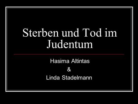 Sterben und Tod im Judentum