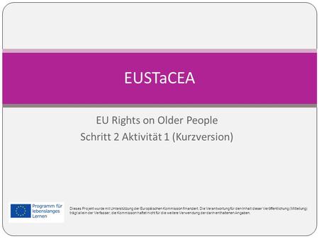 EU Rights on Older People Schritt 2 Aktivität 1 (Kurzversion)