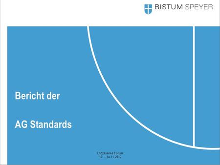 Diözesanes Forum 12. – 14.11.2010 Bericht der AG Standards.