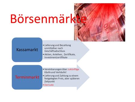 Börsenmärkte Kassamarkt