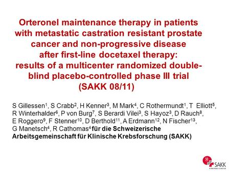 Orteronel maintenance therapy in patients with metastatic castration resistant prostate cancer and non-progressive disease after first-line docetaxel therapy: