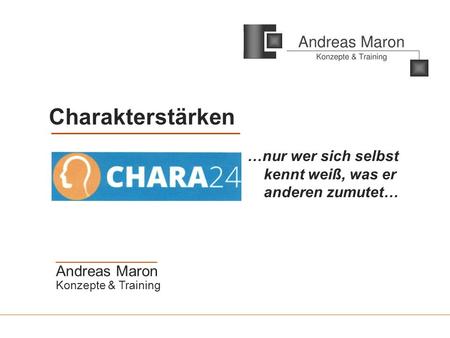 ____________ Andreas Maron Konzepte & Training
