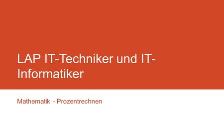 LAP IT-Techniker und IT-Informatiker