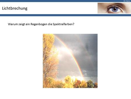 Lichtbrechung Warum zeigt ein Regenbogen die Spektralfarben?