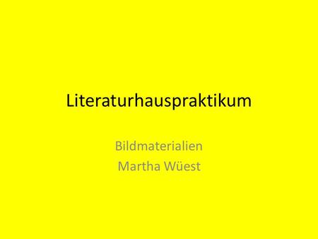 Literaturhauspraktikum Bildmaterialien Martha Wüest.