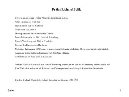 Prälat Richard Bolik Seite: