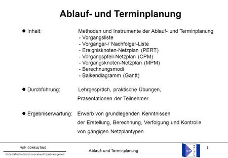 Ablauf- und Terminplanung