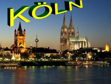 Köln ist die Hauptstadt der Erde Nord-Rhein- Westfalien, liegt am Ufer des Flusses Rhein.