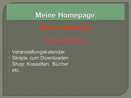 Meine Homepage: Herzlich willkommen!