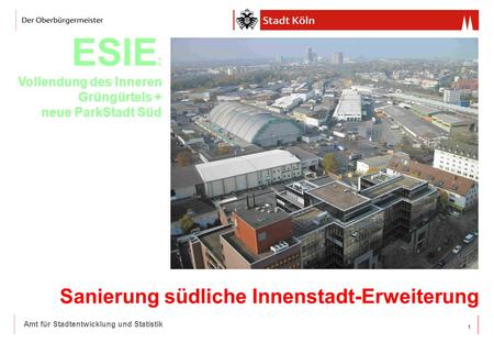 ESIE: Vollendung des Inneren Grüngürtels + neue ParkStadt Süd