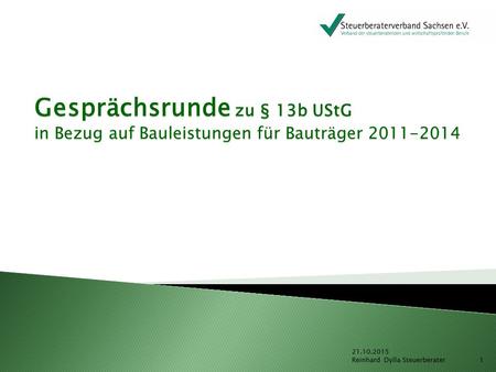 Gesprächsrunde zu § 13b UStG