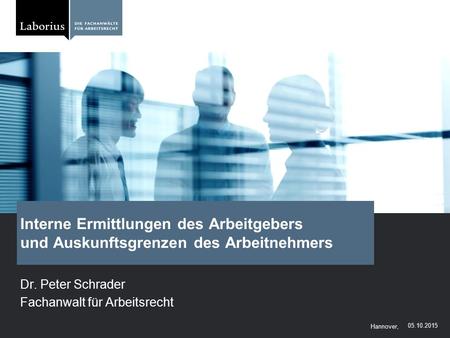 Dr. Peter Schrader Fachanwalt für Arbeitsrecht